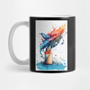 Watercolor Bird Doodle Mug